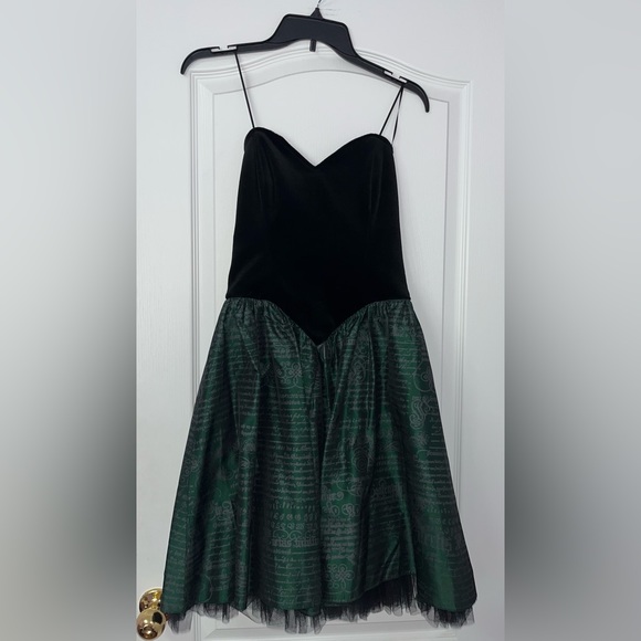 Vintage Corset Style Green Strapless Dress - Picture 1 of 4